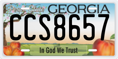 GA license plate CCS8657