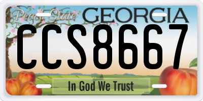 GA license plate CCS8667