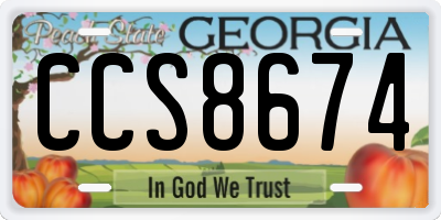 GA license plate CCS8674