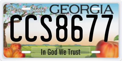 GA license plate CCS8677