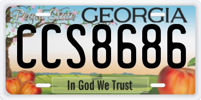 GA license plate CCS8686