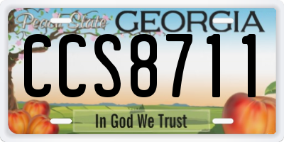 GA license plate CCS8711