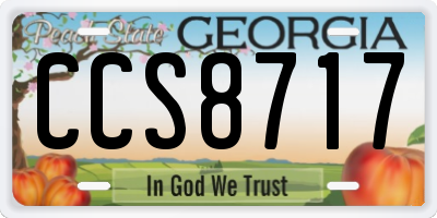 GA license plate CCS8717