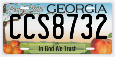 GA license plate CCS8732