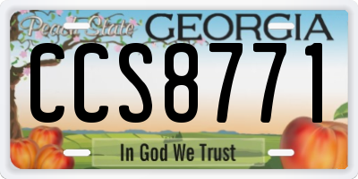 GA license plate CCS8771