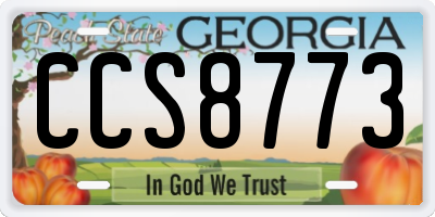 GA license plate CCS8773