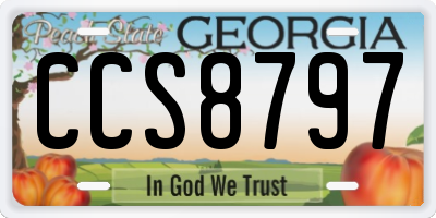 GA license plate CCS8797