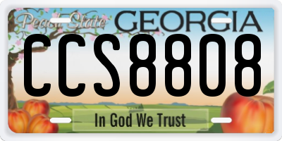 GA license plate CCS8808