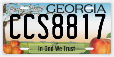 GA license plate CCS8817