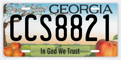 GA license plate CCS8821