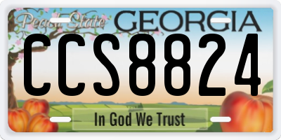 GA license plate CCS8824
