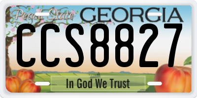 GA license plate CCS8827