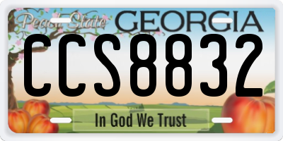GA license plate CCS8832