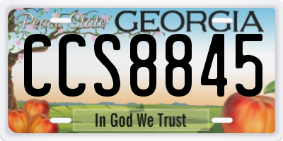 GA license plate CCS8845