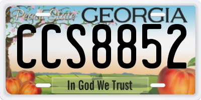 GA license plate CCS8852