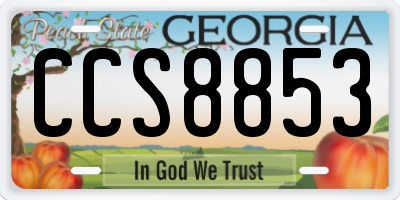 GA license plate CCS8853