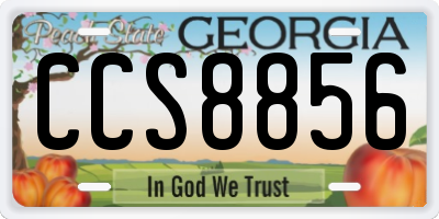 GA license plate CCS8856