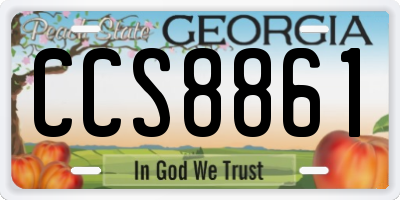 GA license plate CCS8861