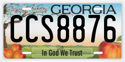 GA license plate CCS8876