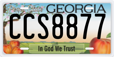 GA license plate CCS8877