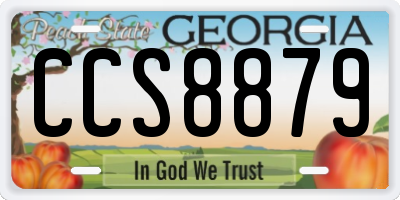 GA license plate CCS8879