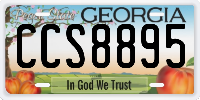 GA license plate CCS8895
