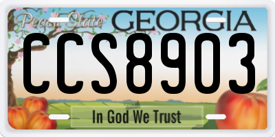 GA license plate CCS8903