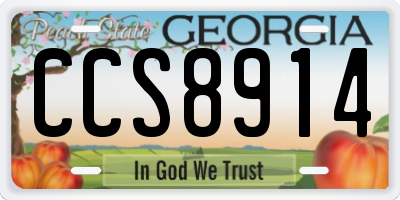 GA license plate CCS8914