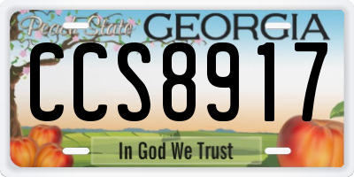 GA license plate CCS8917
