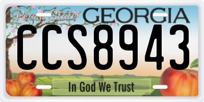 GA license plate CCS8943