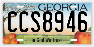 GA license plate CCS8946
