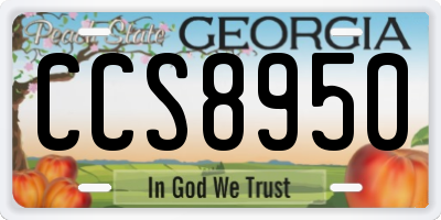 GA license plate CCS8950