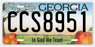 GA license plate CCS8951