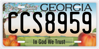 GA license plate CCS8959