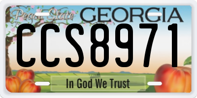 GA license plate CCS8971