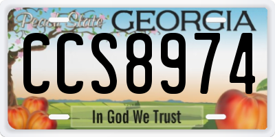 GA license plate CCS8974