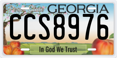GA license plate CCS8976