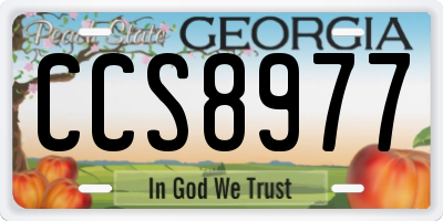 GA license plate CCS8977