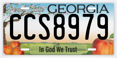 GA license plate CCS8979