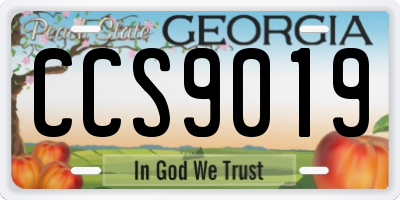 GA license plate CCS9019