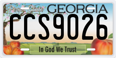 GA license plate CCS9026