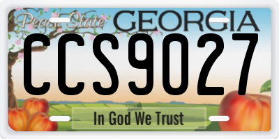GA license plate CCS9027