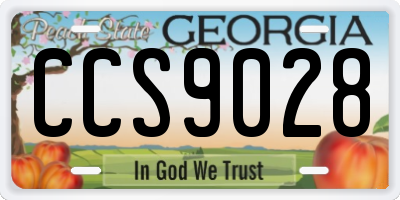 GA license plate CCS9028
