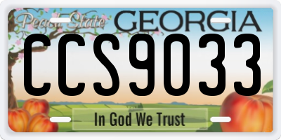 GA license plate CCS9033