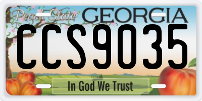 GA license plate CCS9035