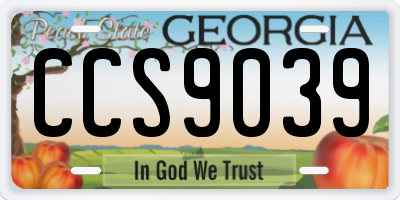 GA license plate CCS9039