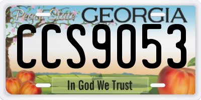 GA license plate CCS9053