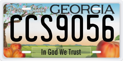GA license plate CCS9056