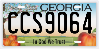 GA license plate CCS9064