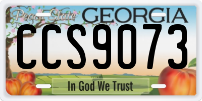 GA license plate CCS9073